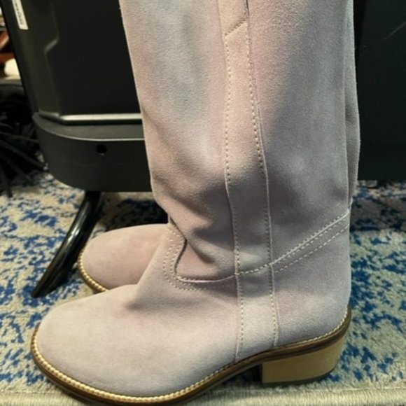 Vintage late 1990's / Y2K lavender / lilac suede western boots - Size 6 - Picture 3 of 16